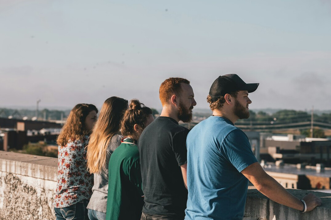 group of friends talking