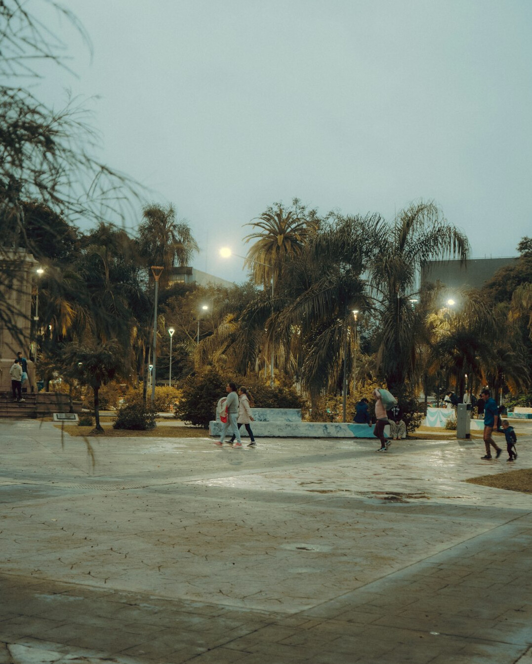 urban family in city park