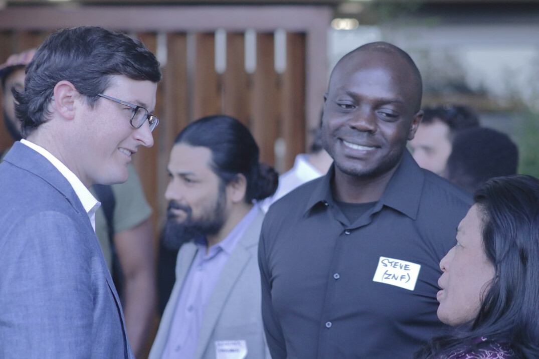diverse group talking politics